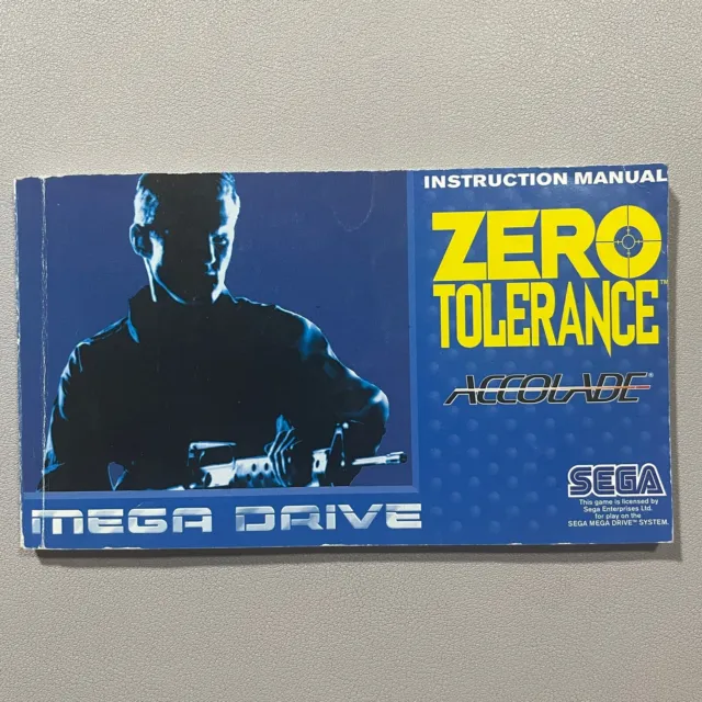 🕹️ Zero Tolerance (SEGA Megadrive PAL Manual only) ** No Game or Box **