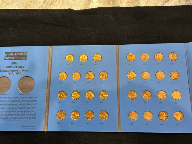 30th Anniversary Numismatic News - Red BU Lincoln Cent Collection 1952-1982