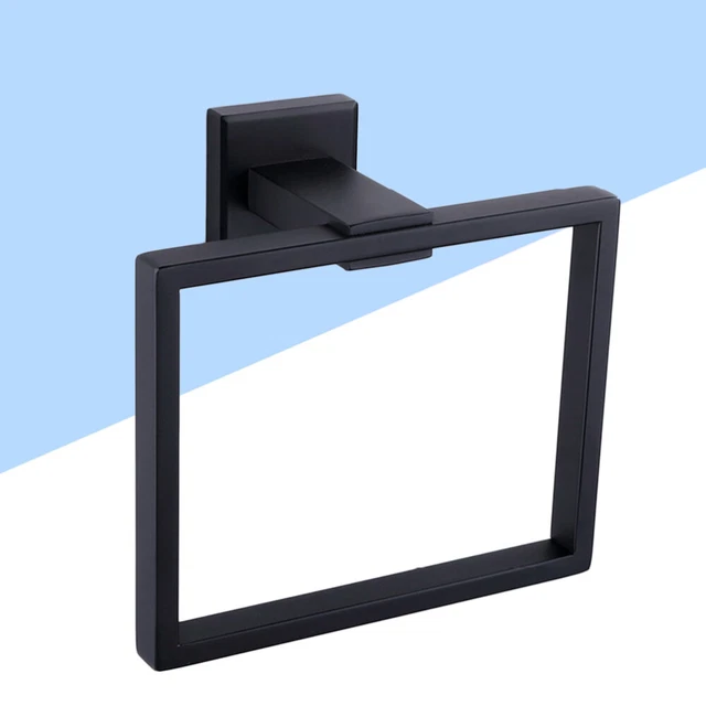 Anillo de toallas negro Square Style anillo de toalla soporte de pared toallero Ede
