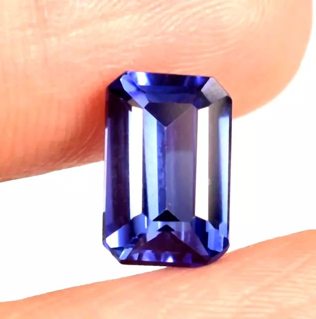 AAA Natural Ceylon Blue Sapphire 3.35 Ct Beautiful Emerald Shape Loose Gemstone
