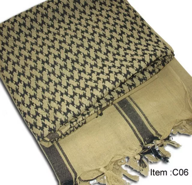 Cheche / Shemag Kgear Coton 115 x 115 cm -  Coyote/TAN - Noir