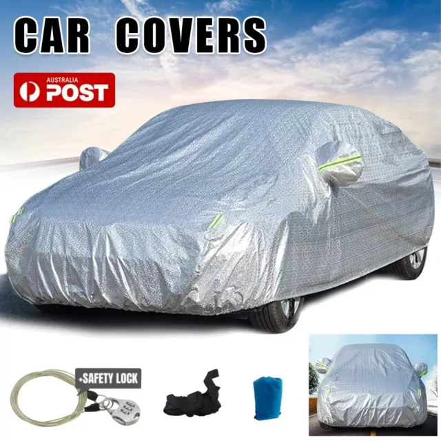 Large Car Cover Waterproof Aluminum 6 Layer UV Dust Hail Resitant Universal Size