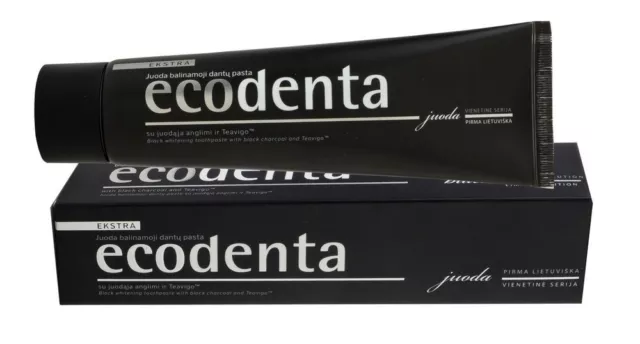 5 x Tubes Ecodenta Ecologic Charcoal Black Whitening VEGAN Toothpaste  Teavigo 3