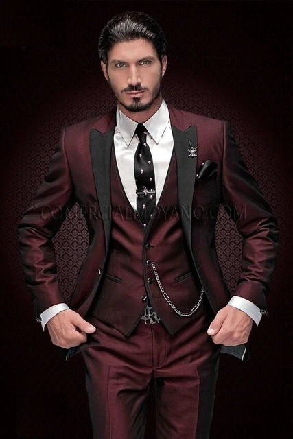 Maroon and black prom suit sale