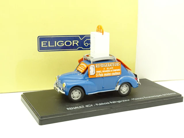 RENAULT 4CV 1/43 ELIGOR Publicité Réfrigérateur Maison Economiques Valence RENAULT 4CV 1/43 ELIGOR Publicité Réfrigérateur Maison Economiques Valence
