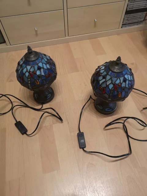 2 X Nachttischlampe Tiffany Stand Tisch Lampe Tischlampe