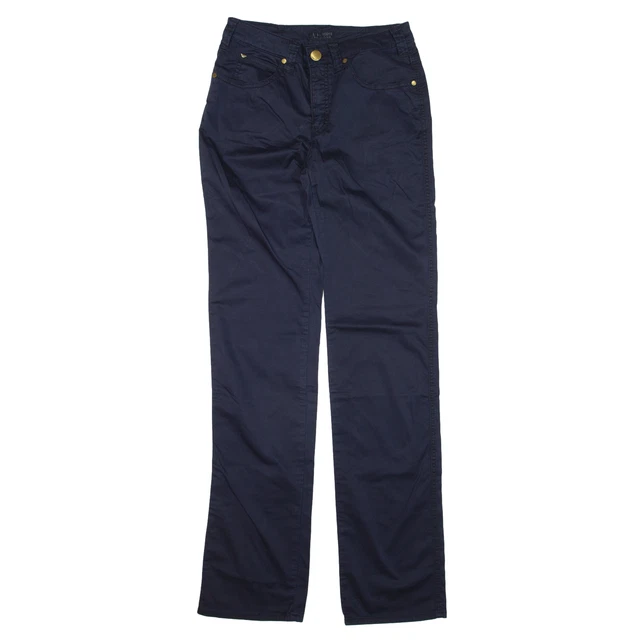 ARMANI Pantaloni Blu Regolari Donna Stratti W28 L33