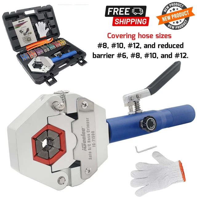 HYDRAULIC HOSE CRIMPER AC Lines Crimping Tool for Barbed Beaded Air