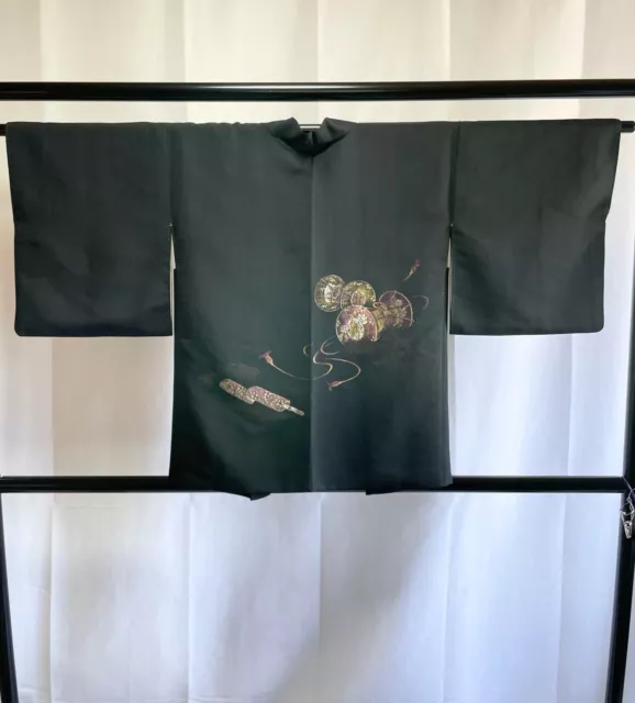 Vintage Japanese Haori Jacket - Antique Haori Black Kimono Jacket