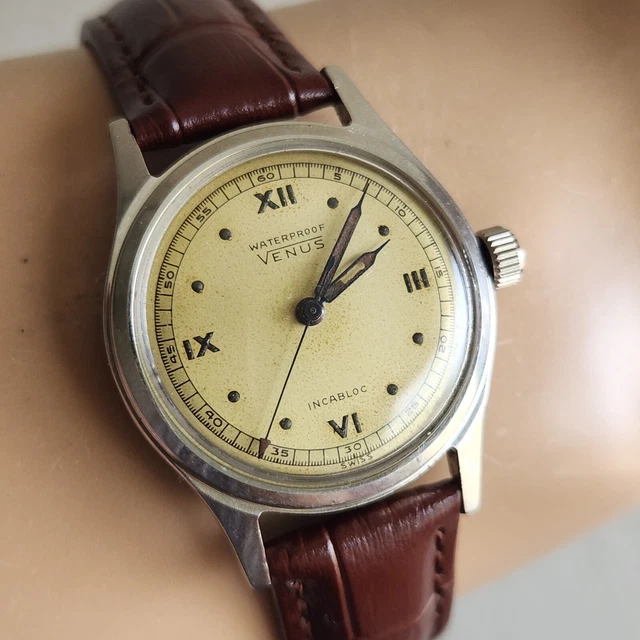 Montre Vintage Venus à Remontage Manuel (à Corda) - Modèle Antique, Neuf Avec étiquettes, Style Rétro