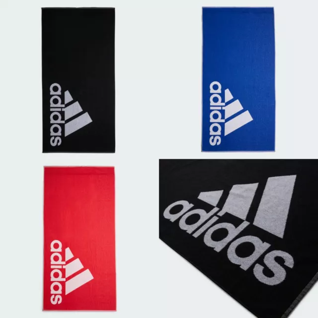 adidas Large Cotton Sports Towel Swimming Gym Quick Drying Bath Travel Beach