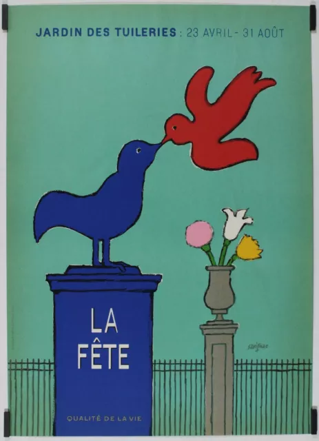 Savignac the Party Quality of Life - Jardin Of Tuileries 1976 Poster Original