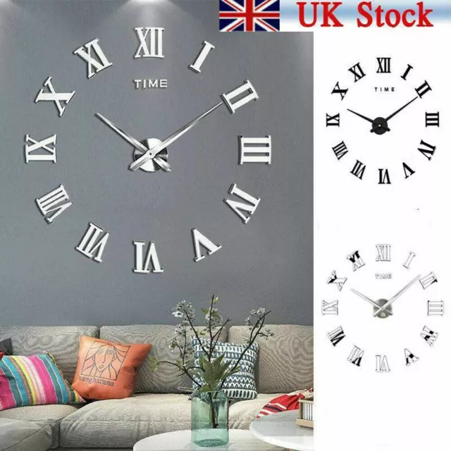 90Cm Round Extra Large Roman Numerals Indoor Home Wall Clock Big Giant Open Face