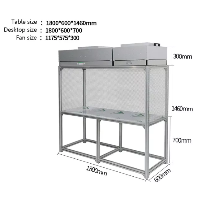 Ventilation Laminar Flow Hood Dust Free Room Workshop Double Operation Bench