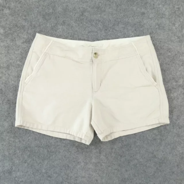 Columbia Shorts Womens 8 Chino Flat Front Beige w 4" Inseam Casual Ladies