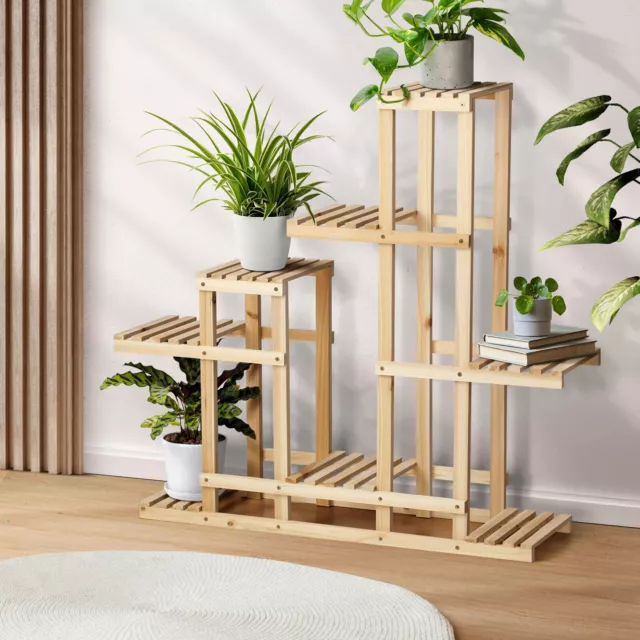 Livsip Plant Stand 6 Tiers Flower Pot Planter Corner Shelf Wooden Shelving DIY