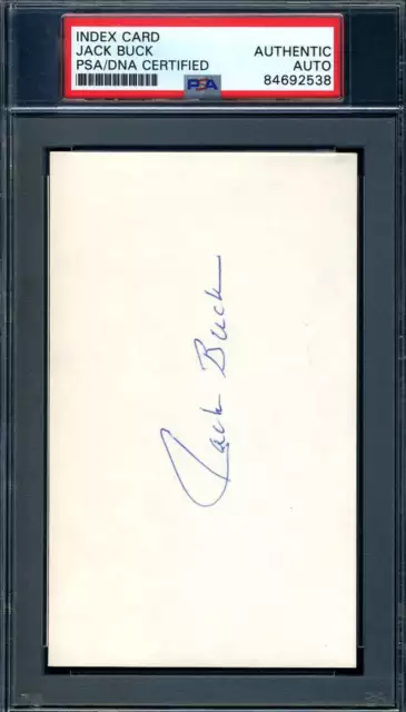 Jack Buck PSA DNA Coa Signed 3x5 Index Card Autograph