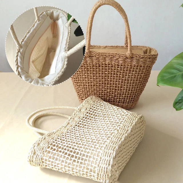 LJCZKA Stroh Portemonnaie Damen - Böhmische Clutch Tasche Für Strand & Urlaub