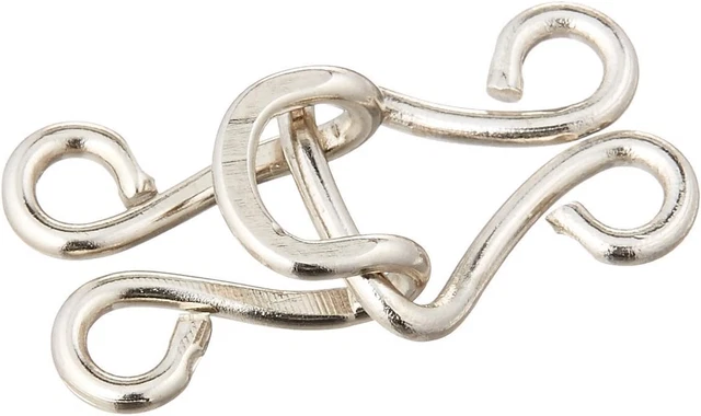 97-65 Coat Hook & Eye Closures, Nickel-Plated Brass 4-Count