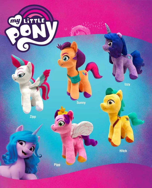 Licensed New My Little Pony 28cm Plush Toy Hasbro Izzy Sunny Zipp Pipp Hitch