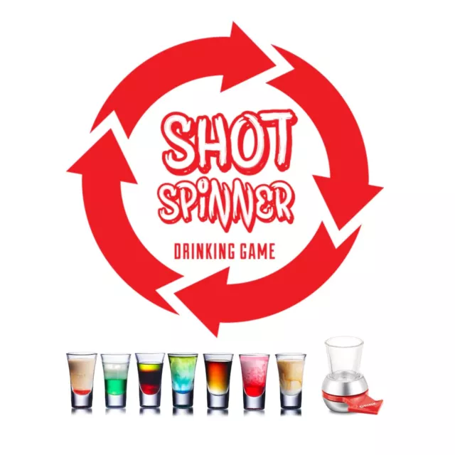 Drink Adult Drinking Fun Party Game Spin Shot Glasses Hen Stag Night Party Fun