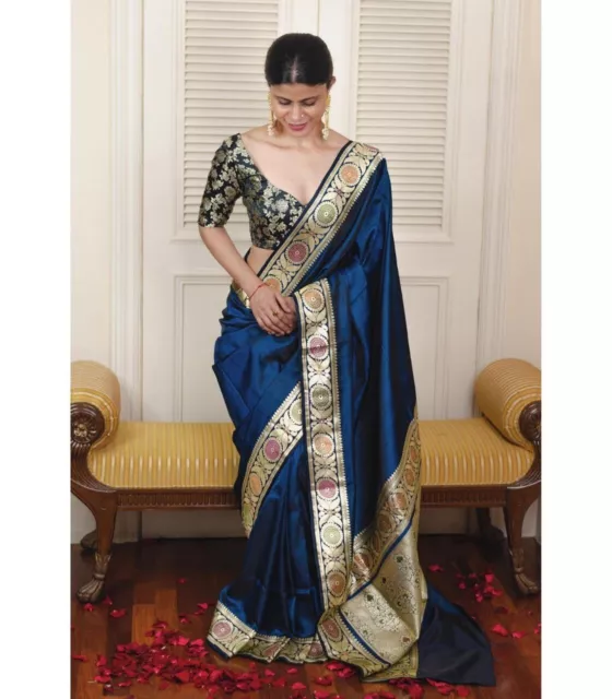 Saree Indisch Bollywood Designer Party Kleidung Pakistaner Hochzeit Seide Sari