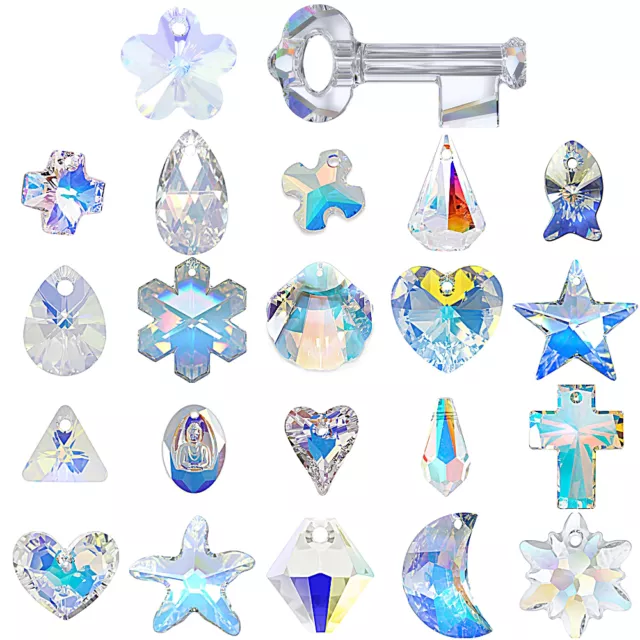 Swarovski Pendants jewelry necklace making CRYSTAL AB (001 AB) "Pick Your Shape"