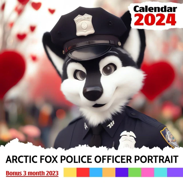 ARCTIC FOX POLICE Officer Calendar 2024 Jan 2024 to Dec 2024 Bonus 3