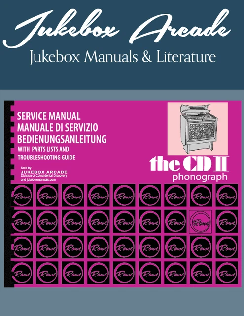 NEW! Rowe Model Violetta, CD-2 the CD II or CMM-4 Service Manual and Parts List