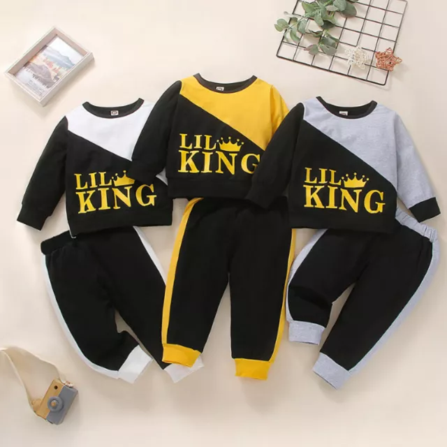 Toddler Kids Baby Boys Clothes Tops+Pants 2PCS Outfits Set Sweatshirt Tracksuit
