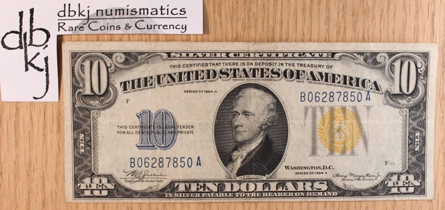 1934-A $10 Silver Certificate - Fr2309 - VF- Very Fine