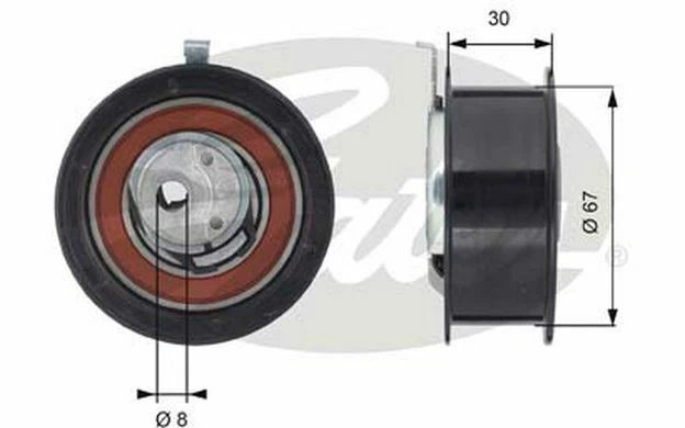 GATES Galet tendeur pour AUDI 80 SEAT INCA VOLKSWAGEN SHARAN CADDY T43069