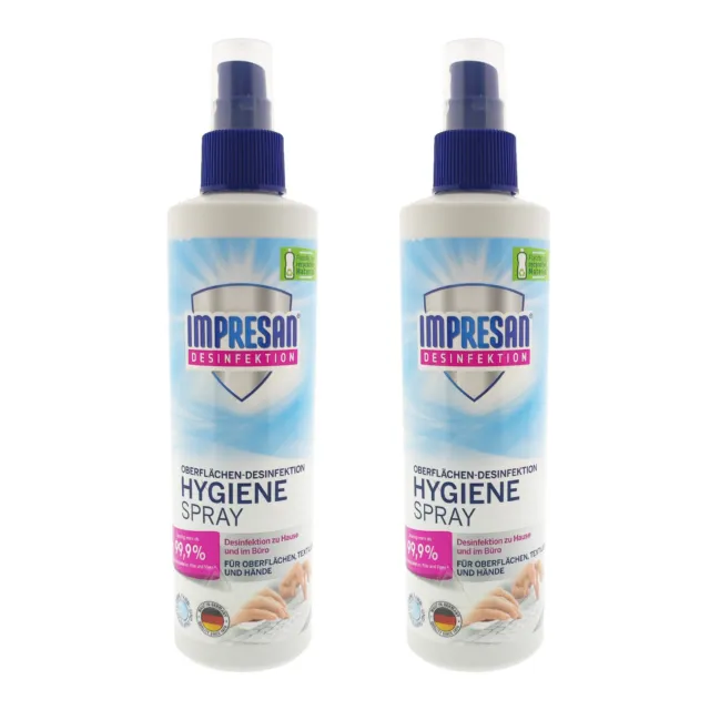 2er Pack Impresan Hygiene Pumpspray 250ml Desinfektion Viren Bakterien Spray