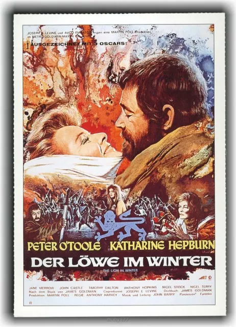 DER LÖWE IM WINTER ♦ 1968 ♦ CINEMA Filmkarte ♦ Peter O´Toole ♦ Katharine Hepburn