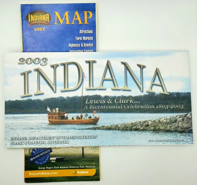 PAPER ROAD MAP of Indiana 2003 an Map of Attractions in Indiana £7.89 ...