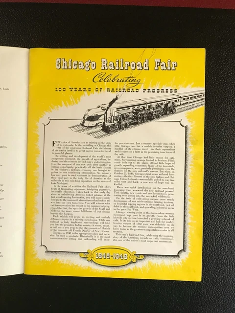 Circa 1948 Chicago Railroad Fair Official Guide Book and Program 2