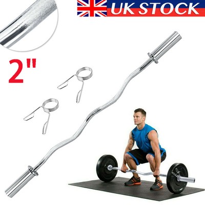 Fitnessbug OLYMPIC 2" EZ Curl Bar Allenamento Casa Palestra Fitness 