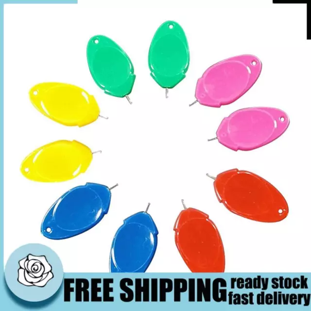 Colorful Guide Needle Threader DIY Needle Threader Random Color (10pcs)