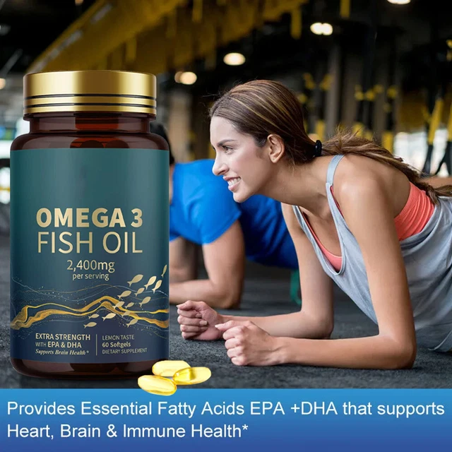 OMEGA 3 FISH Oil Capsules 3x Strength 2400mg EPA & DHA 60/120/180 ...