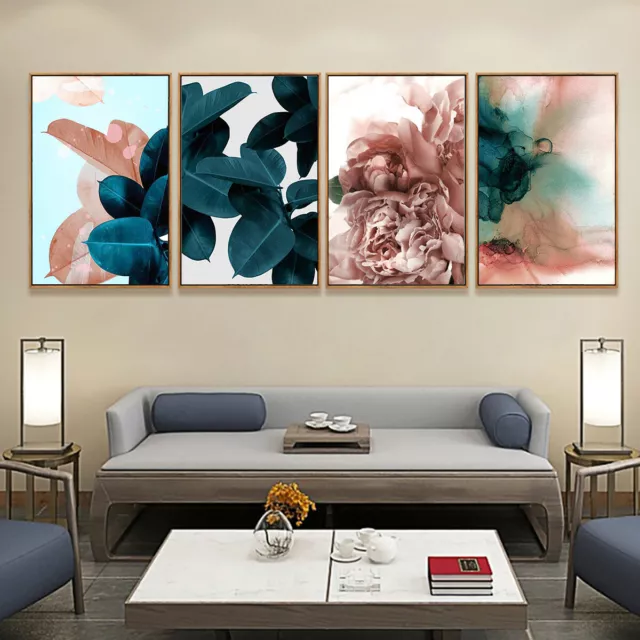 Nordic Vintage Abstract Flower Leaves Canvas Poster Oil Painting Wall Home Decor