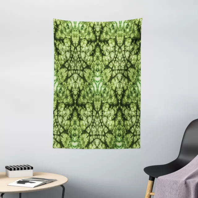 Green Tapestry Tie Dye Bohemian Art Print Wall Hanging Decor 40Wx60L Inches