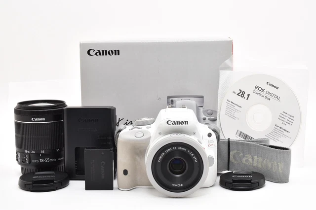 CANON EOS KISS X7 w/EF 40mm STM & 18-55mm IS Lens Kit Box From