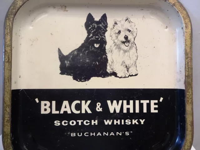 Black & White Scotch Whiskey Buchanan's Tin Advertising Serving Tray Collectible 3