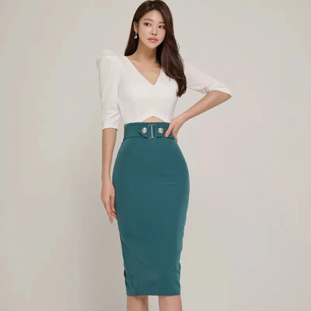 Ensemble (set) Costume Femme Chemise + Jupe Fourreau Noir - Taille à Vérifier - Coupe Slim - Neuf Avec étiquettes