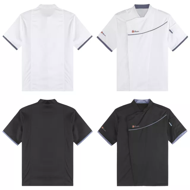 Unisex Shirts Hotel Jacket Short Sleeve Uniform Costume Letter Embroidery Mens