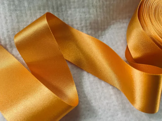 Berisfords Shade 672 Marigold Double Satin Ribbon 3/7/10/15/25/35/50mm Widths