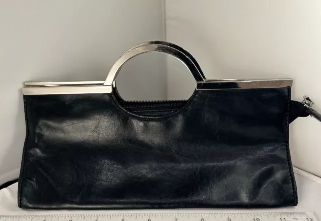 Black Faux Leather Clutch Purse