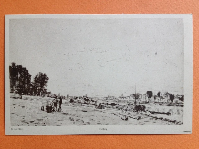 cpa engraving drawing Litho S. LEPINE 75 - PARIS BERCY Engraving Drawing