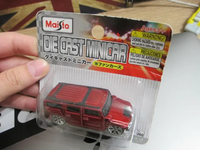 Maisto - Die Cast MiniCar - Hummer H2 - Red - Mini Car - L12