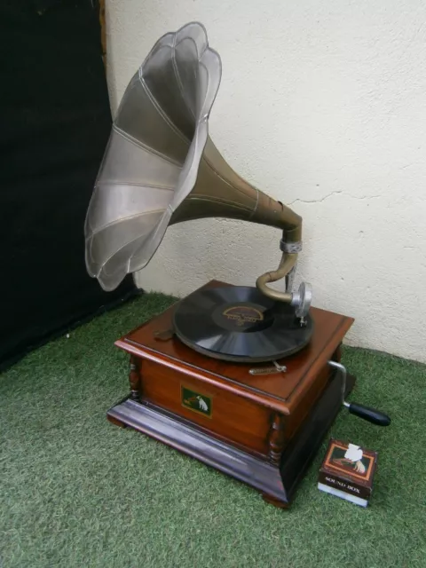 HIS MASTER'S VOICE  ancien gramophone phonographe pavillon
